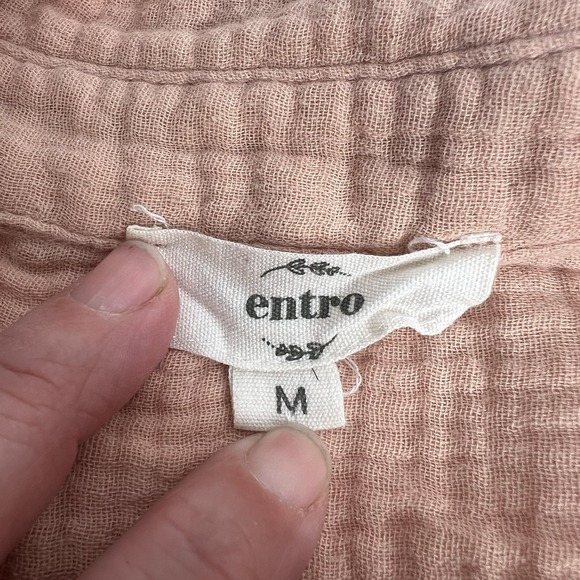 Entro Top Womens Medium M Colorblock Oversized Lagenlook Drapey Neutral Feminine - Picture 5 of 6